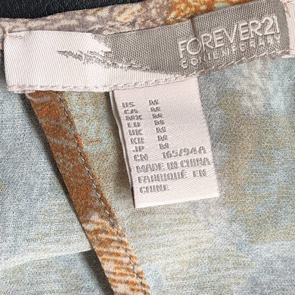 Forever 21 Beachy Boho Floral Sleeveless Strappy Blouse Y2K Coachella Festival - Picture 9 of 11